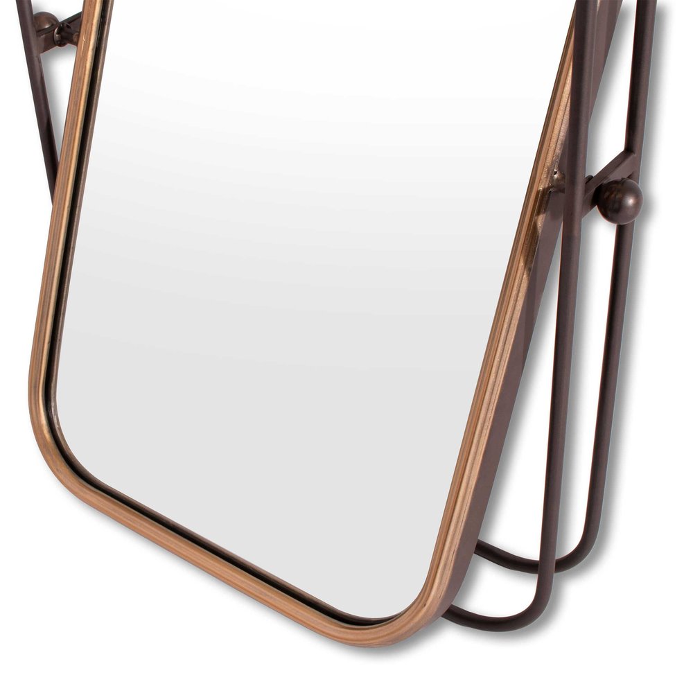 Black and Gold Metal Tilting Accent Mirror - 28-inch