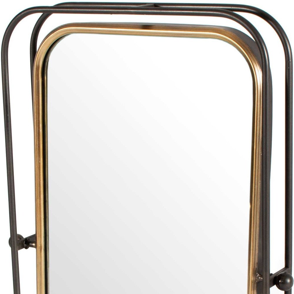 Black and Gold Metal Tilting Accent Mirror - 28-inch