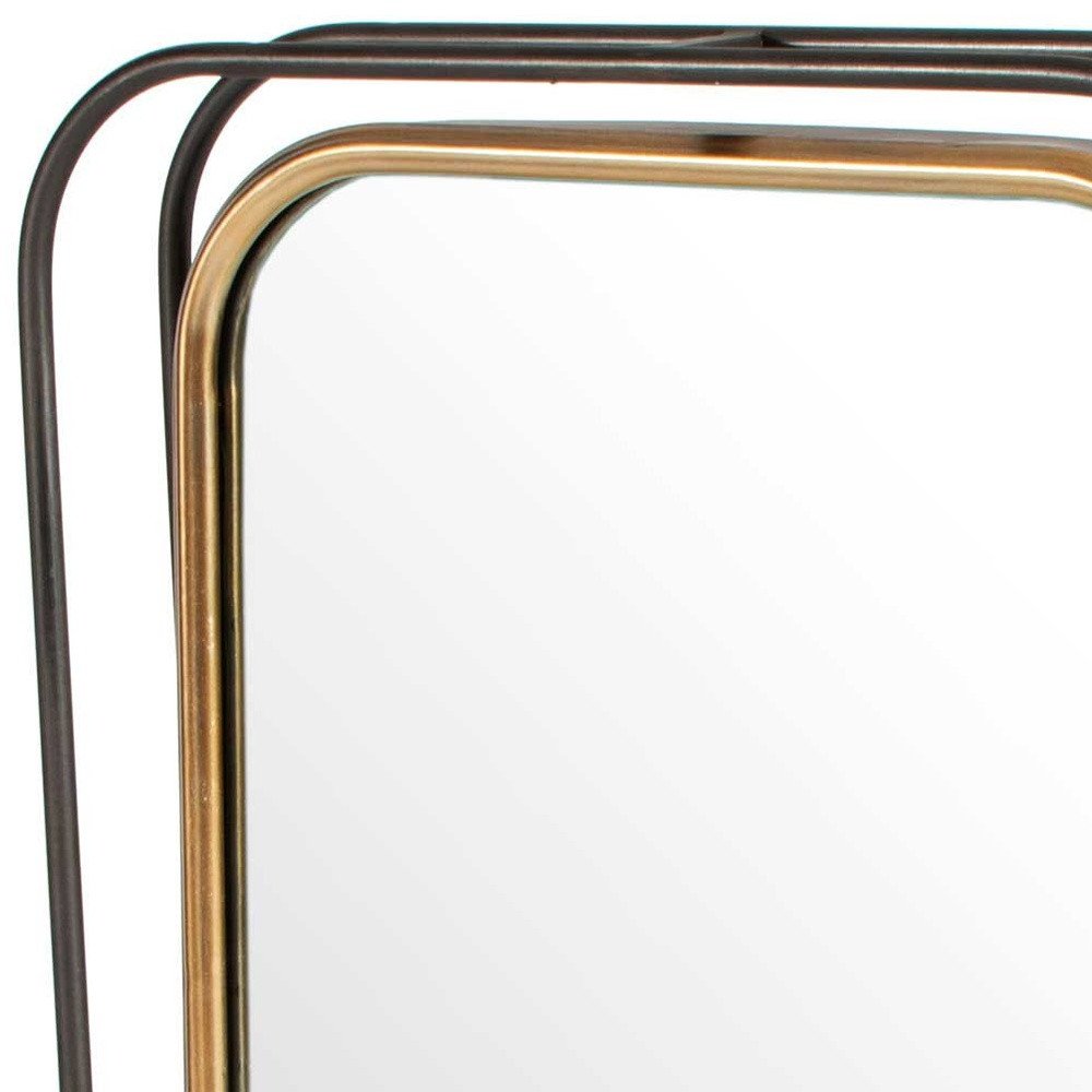 Black and Gold Metal Tilting Accent Mirror - 28-inch