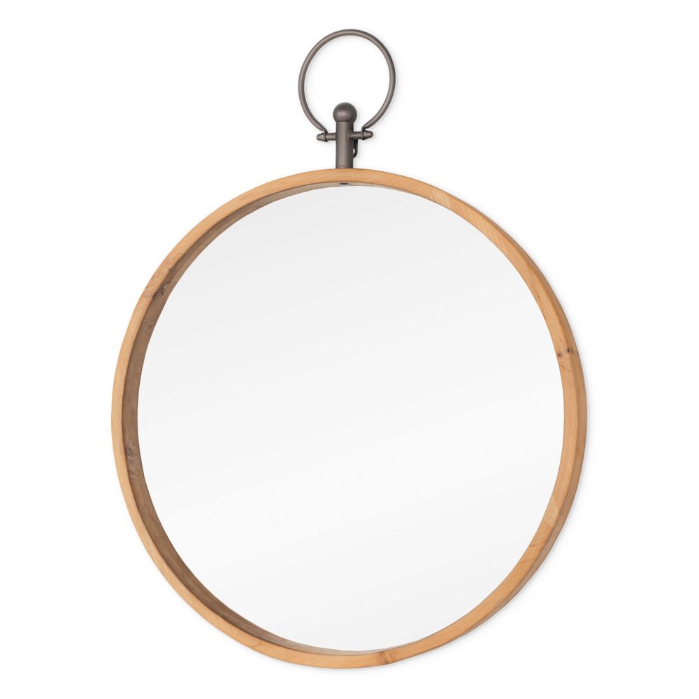 Bronze Round Metal Framed Accent Mirror - 30-inch