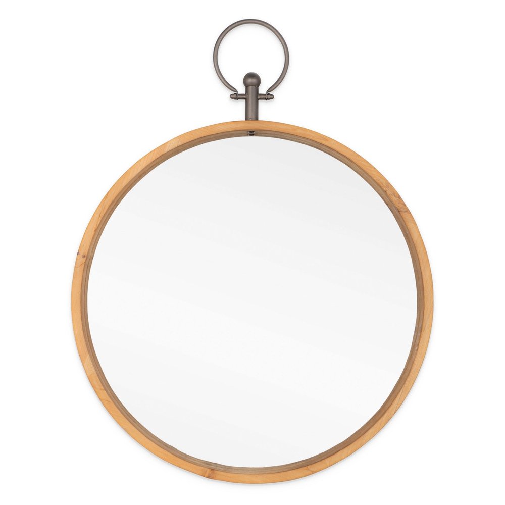 Bronze Round Metal Framed Accent Mirror - 30-inch