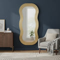 Gold Wood Abstract Accent Mirror - 48-inch