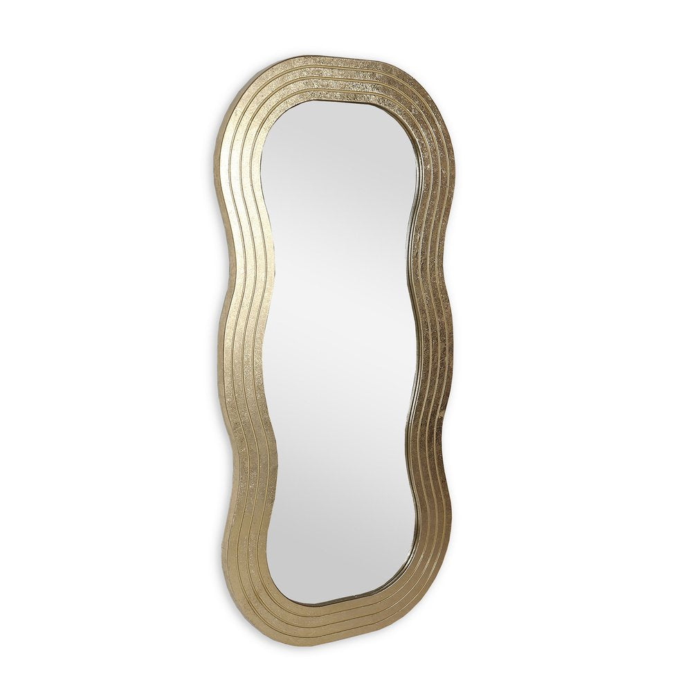 Gold Wood Abstract Accent Mirror - 48-inch