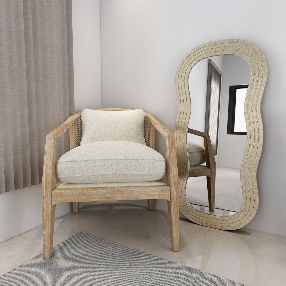 Gold Wood Abstract Accent Mirror - 48-inch