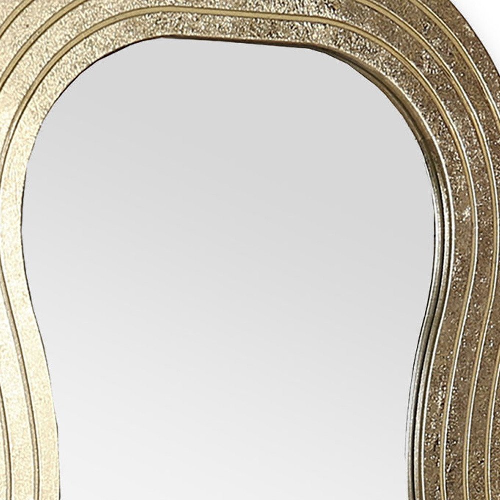 Gold Wood Abstract Accent Mirror - 48-inch