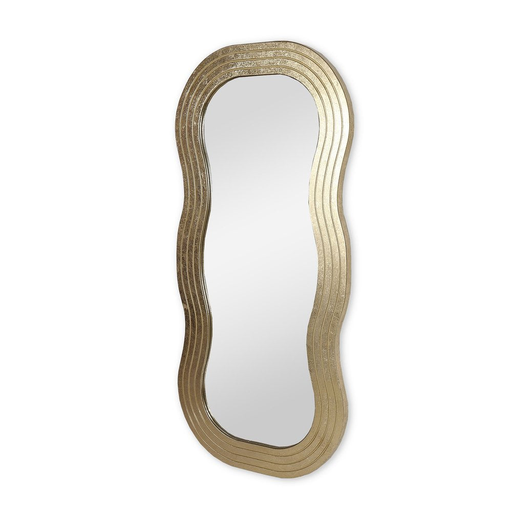 Gold Wood Abstract Accent Mirror - 48-inch