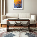 Black and Copper Mirrored Glass and Steel Solid Coffee Table - 32-inch