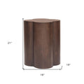 Brown Solid Wood Quatrefoile Drum End Table - 21-inch
