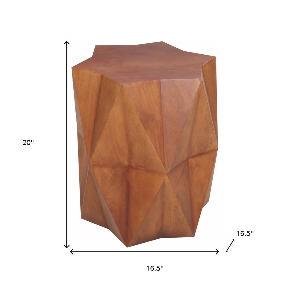 Brown Solid Wood End Table - 24-inch