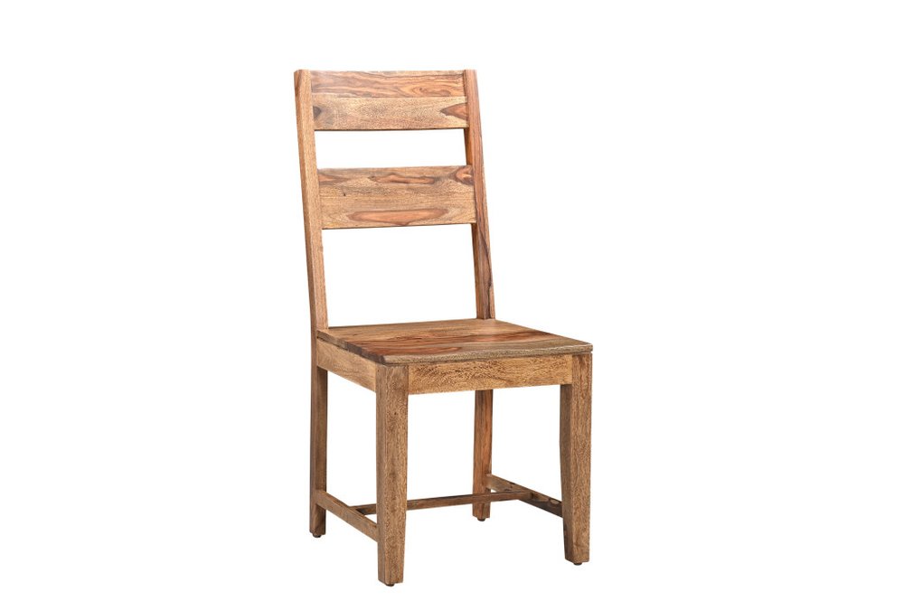 Six Piece Brown and Black Solid Wood Dining Set with Four Chairs