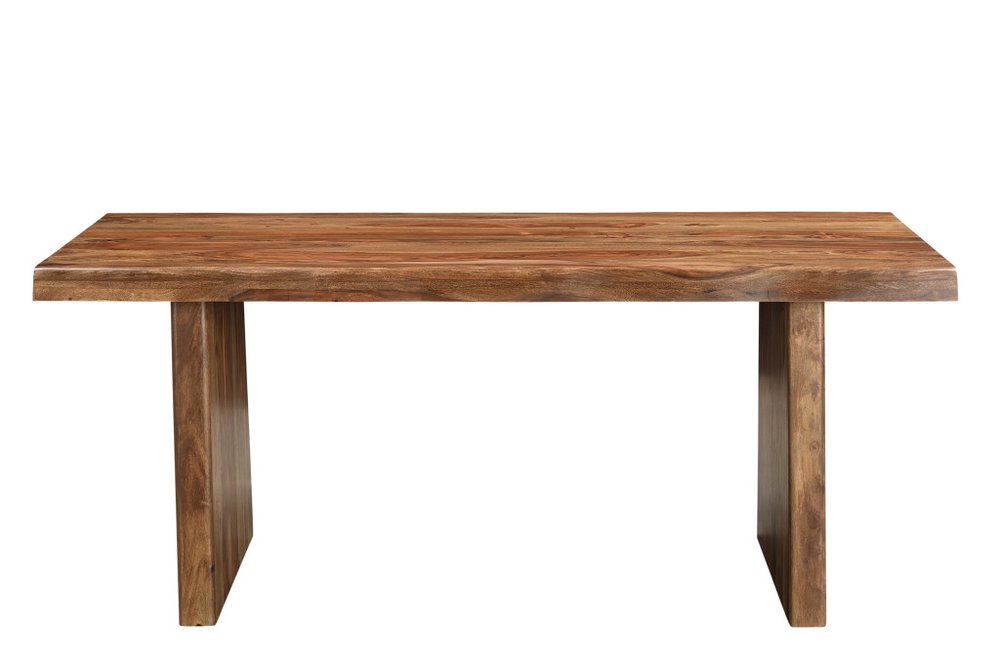 Six Piece Brown Solid Wood Dining Set with Four Chairs