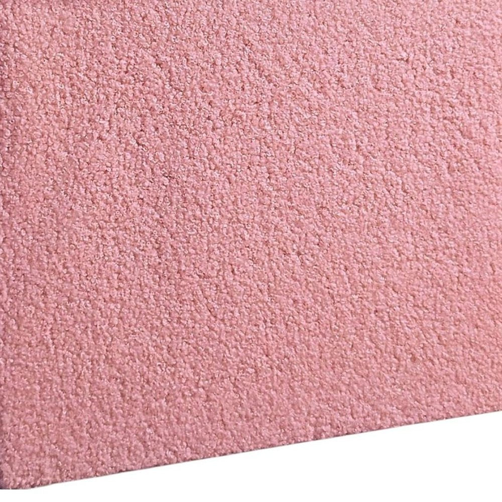 Pink Boucle Cube Storage Ottoman - 15-inch