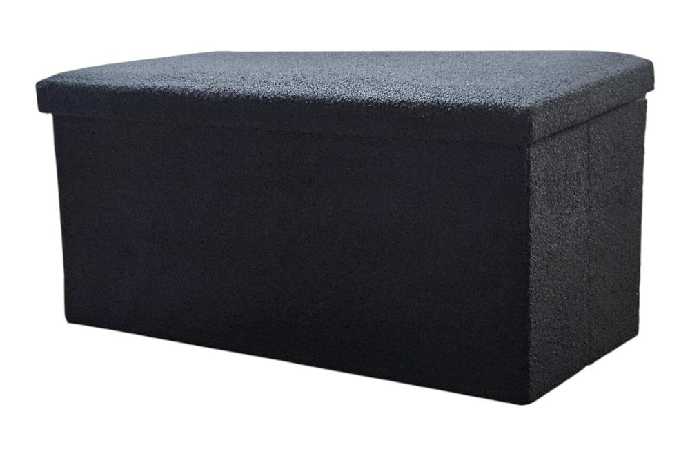Black Boucle Cube Storage Ottoman - 15-inch