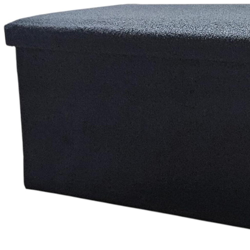 Black Boucle Cube Storage Ottoman - 15-inch