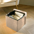 Taupe Boucle Cube Storage Ottoman - 12-inch