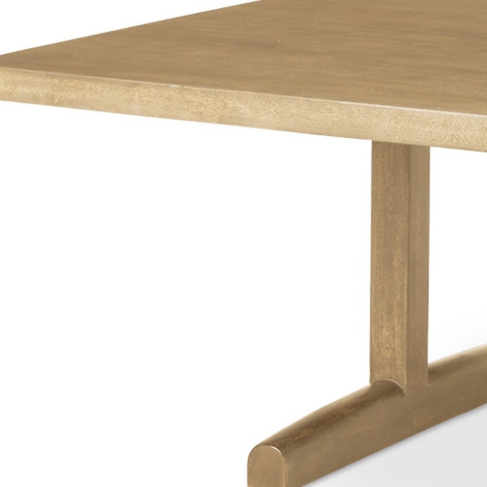 Natural Solid Wood Double Pedestal Coffee Table - 55-inch