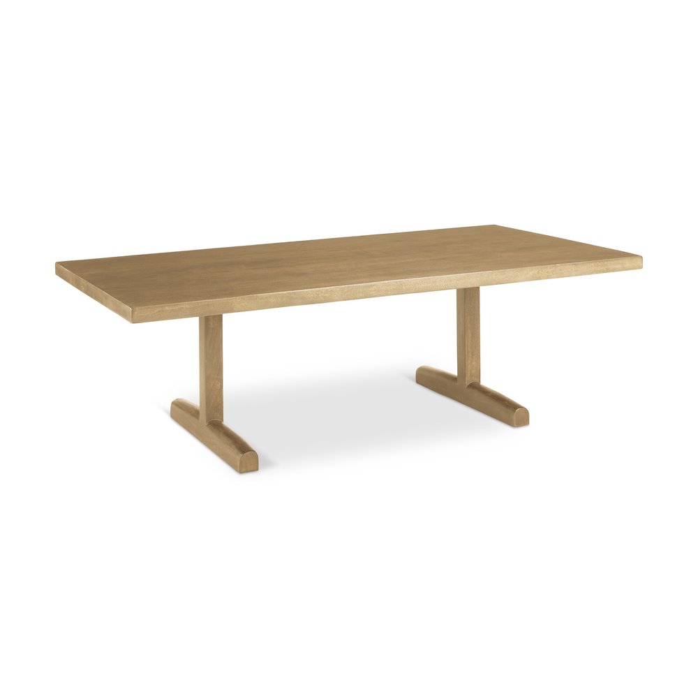 Natural Solid Wood Double Pedestal Coffee Table - 55-inch