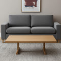 Natural Solid Wood Double Pedestal Coffee Table - 55-inch