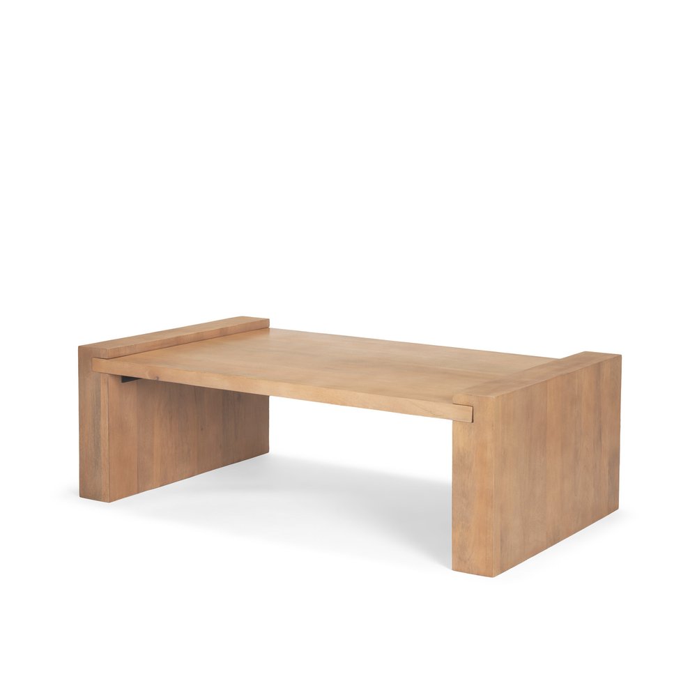 Natural Solid Wood Sled Coffee Table - 48-inch