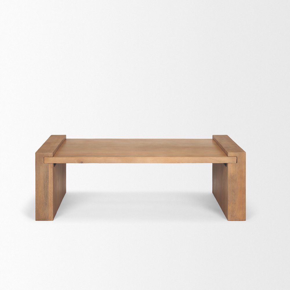 Natural Solid Wood Sled Coffee Table - 48-inch