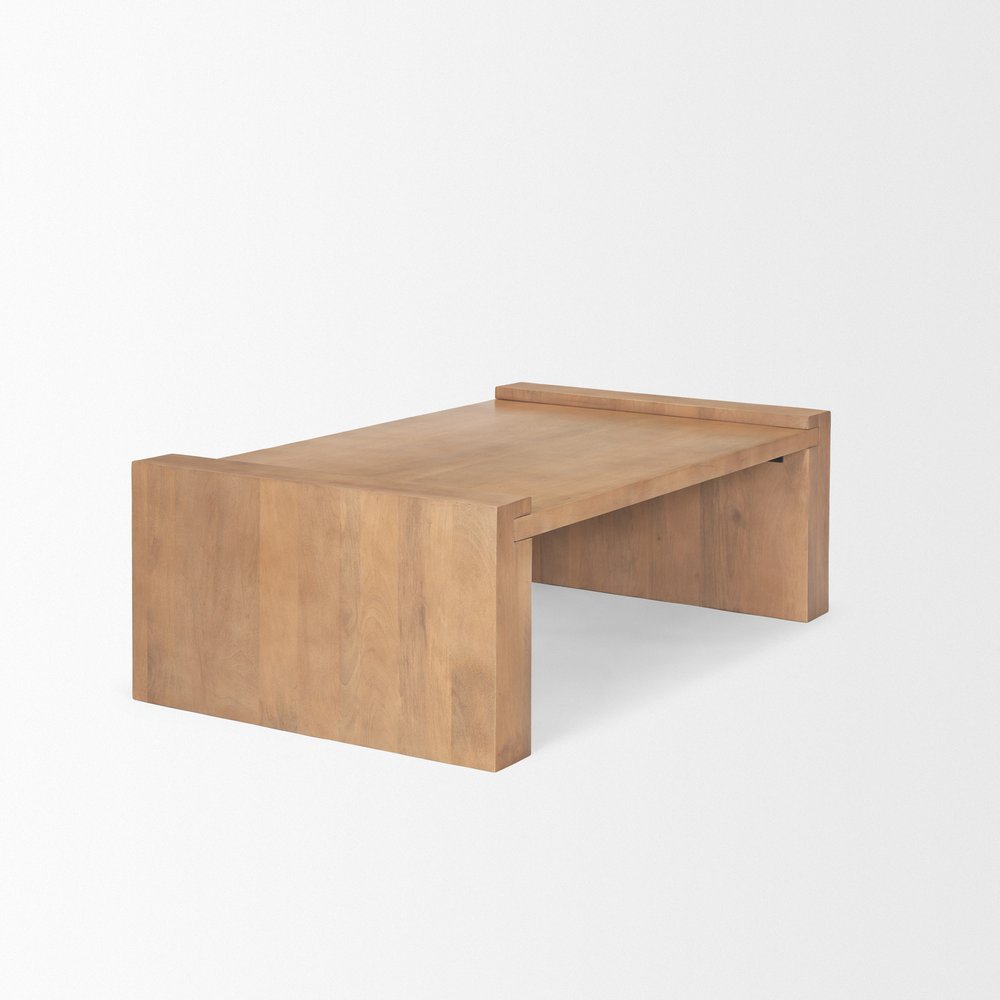 Natural Solid Wood Sled Coffee Table - 48-inch