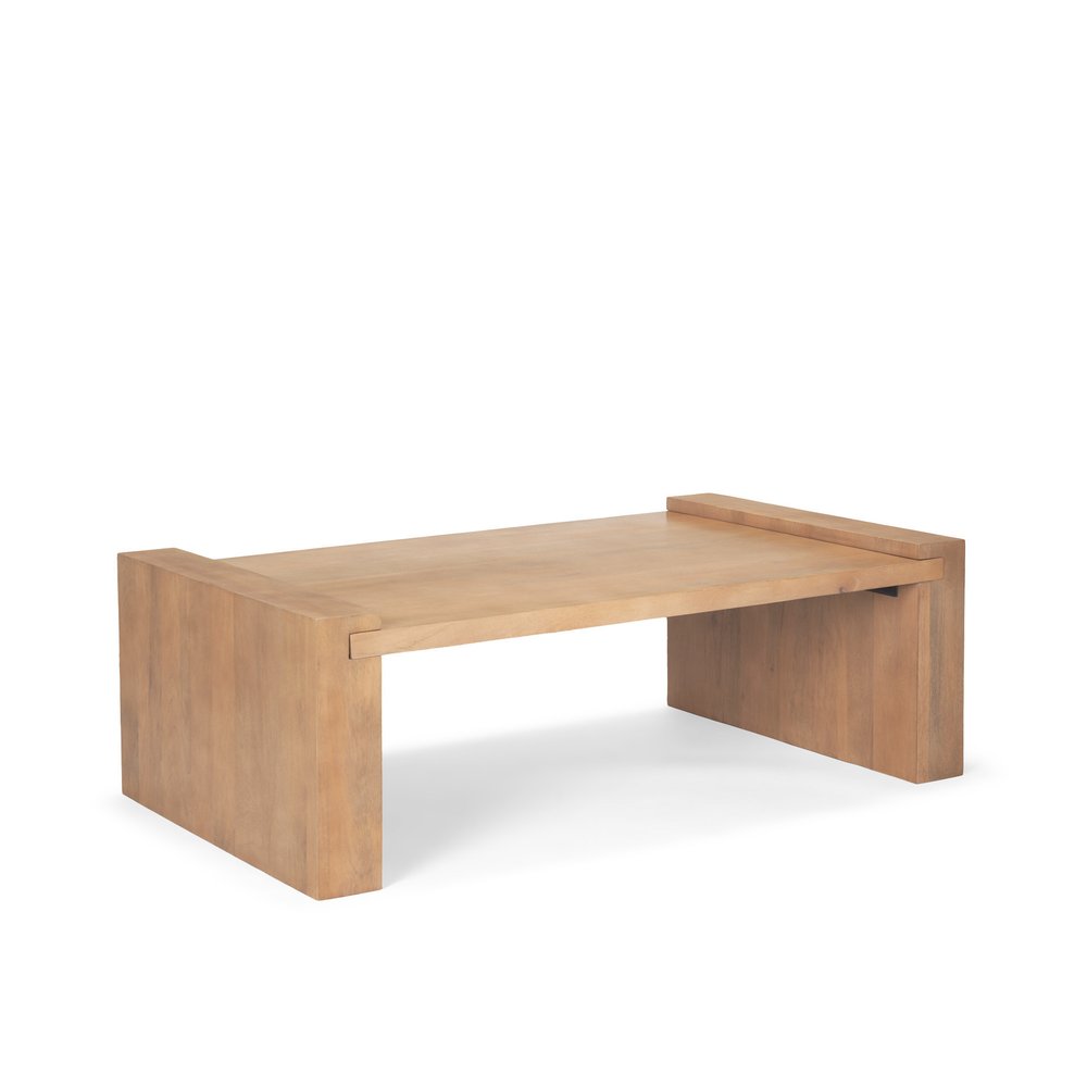 Natural Solid Wood Sled Coffee Table - 48-inch