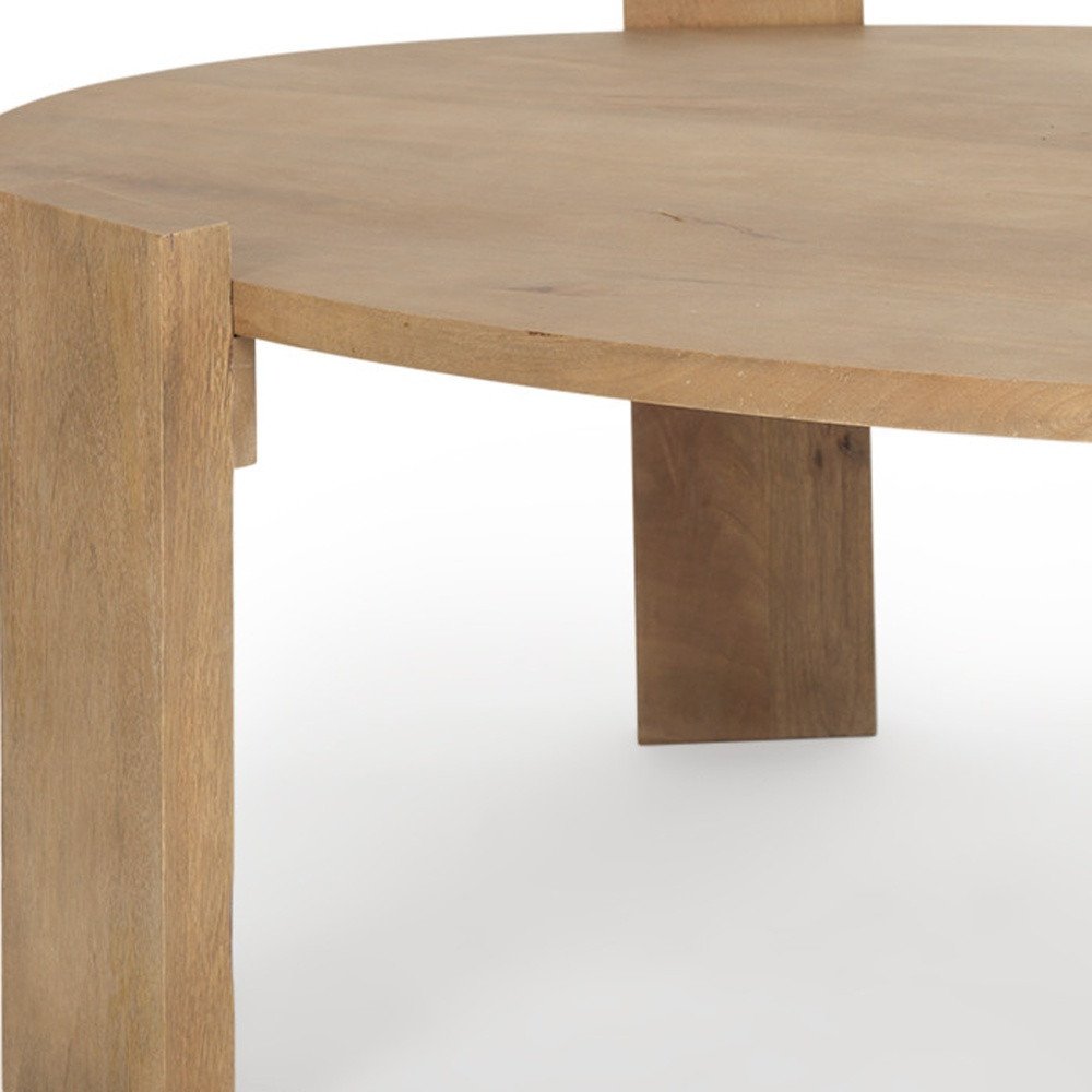 Natural Solid Wood Oval Coffee Table - 48-inch