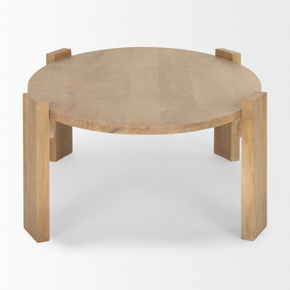 Natural Solid Wood Oval Coffee Table - 48-inch