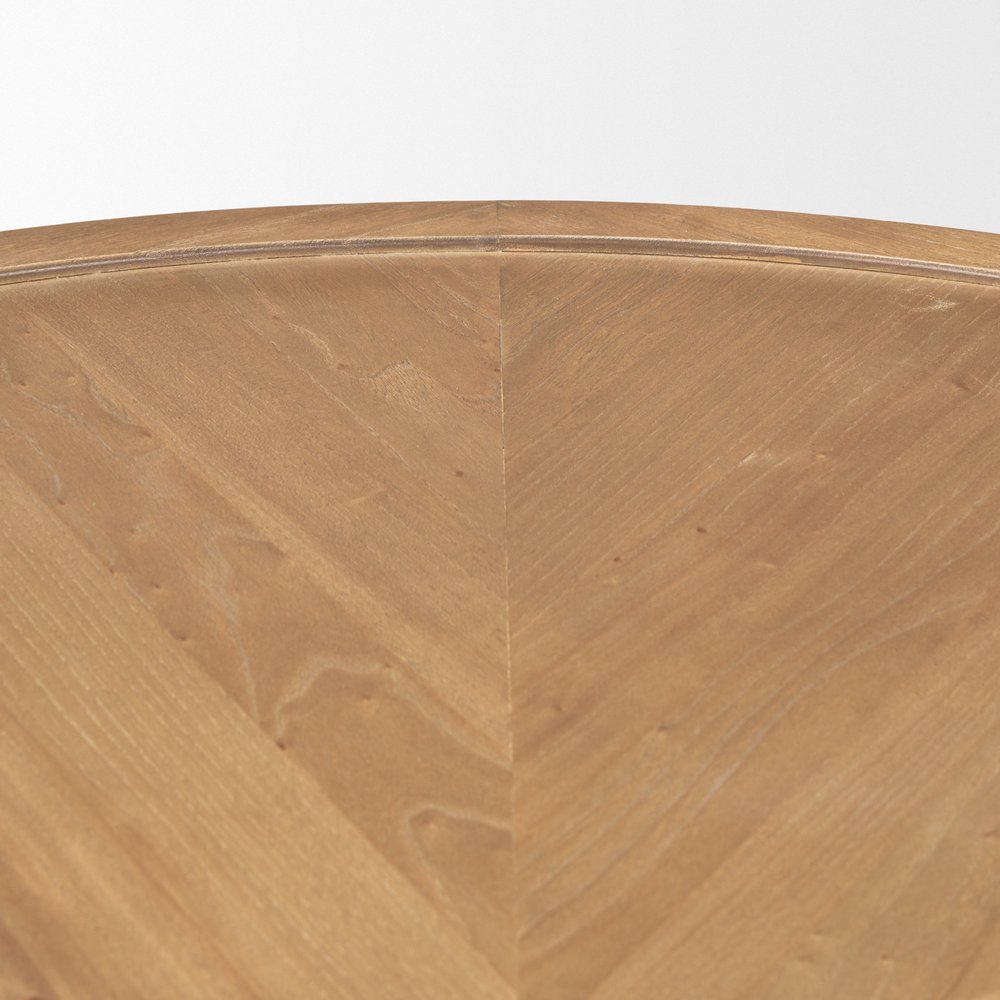 Natural Solid Wood Round Pedestal Coffee Table - 39-inch