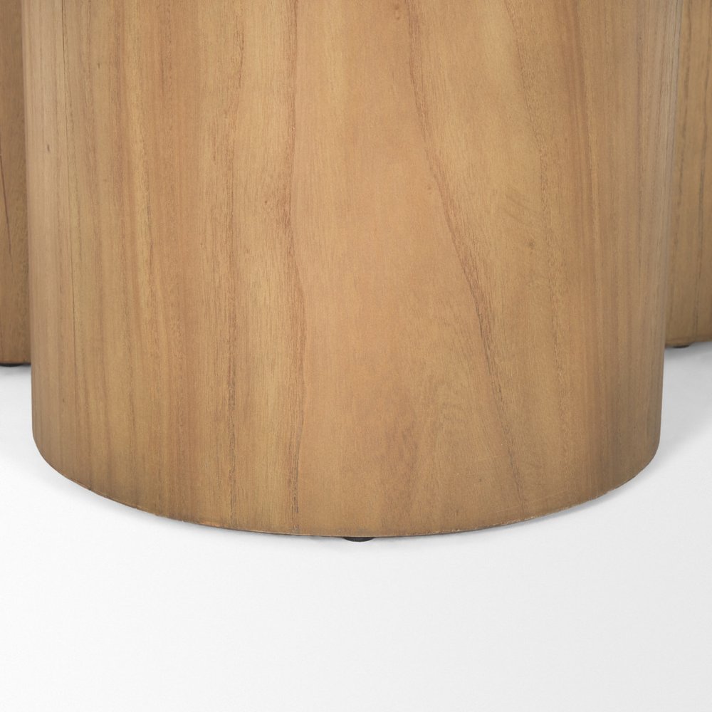 Natural Solid Wood Round Pedestal Coffee Table - 39-inch