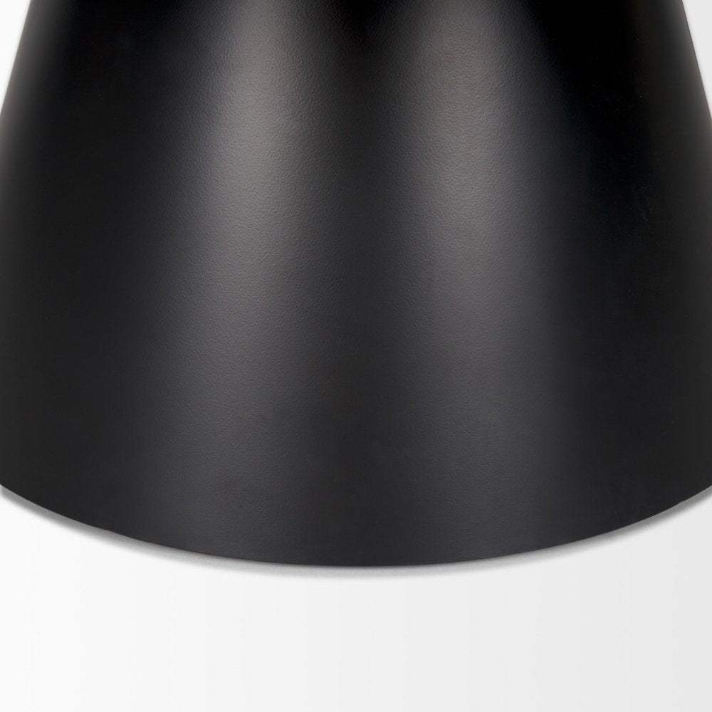 Brown and Black Solid Wood and Iron Round Pedestal Coffee Table