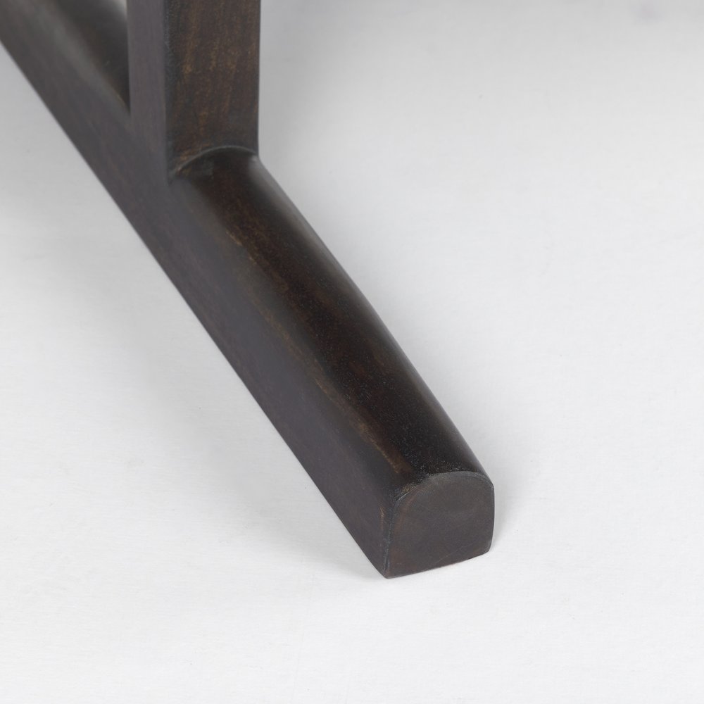 Dark Brown Solid Wood Double Pedestal Coffee Table - 55-inch
