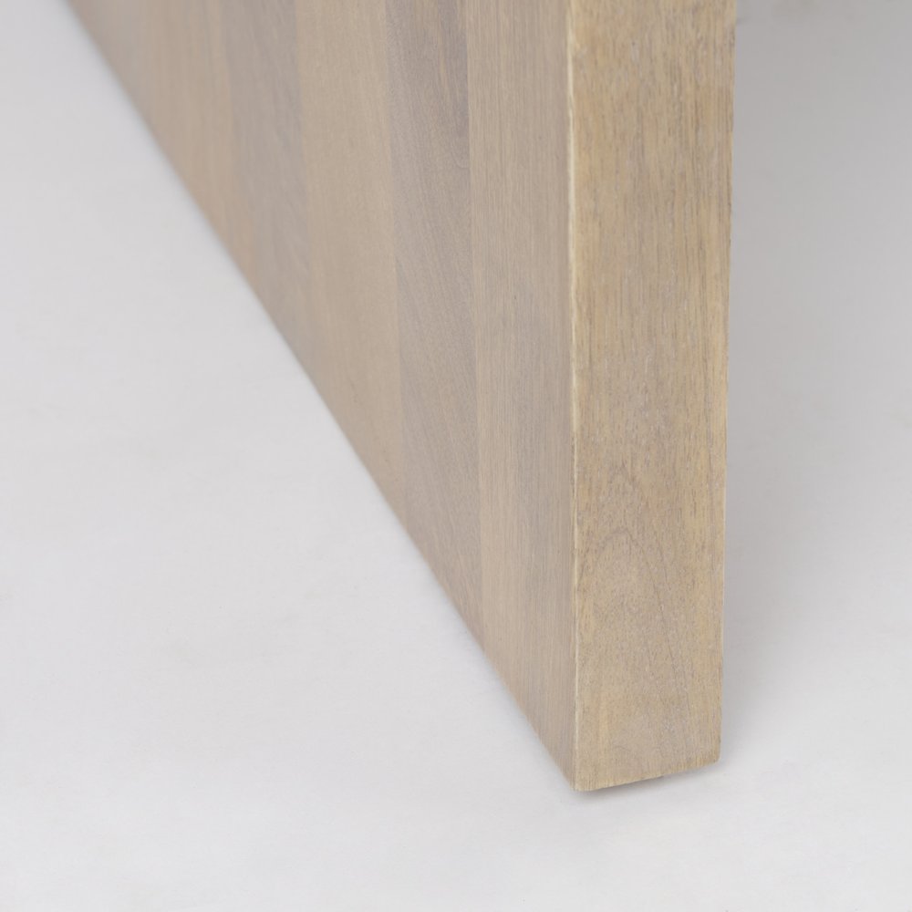 Natural and White Solid Wood and Genuine Marble Coffee Table - 48-inch