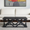 Black Solid Wood Geo Frame Coffee Table - 48-inch