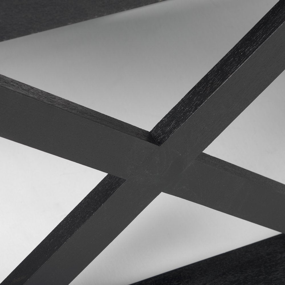 Black Solid Wood Geo Frame Coffee Table - 48-inch