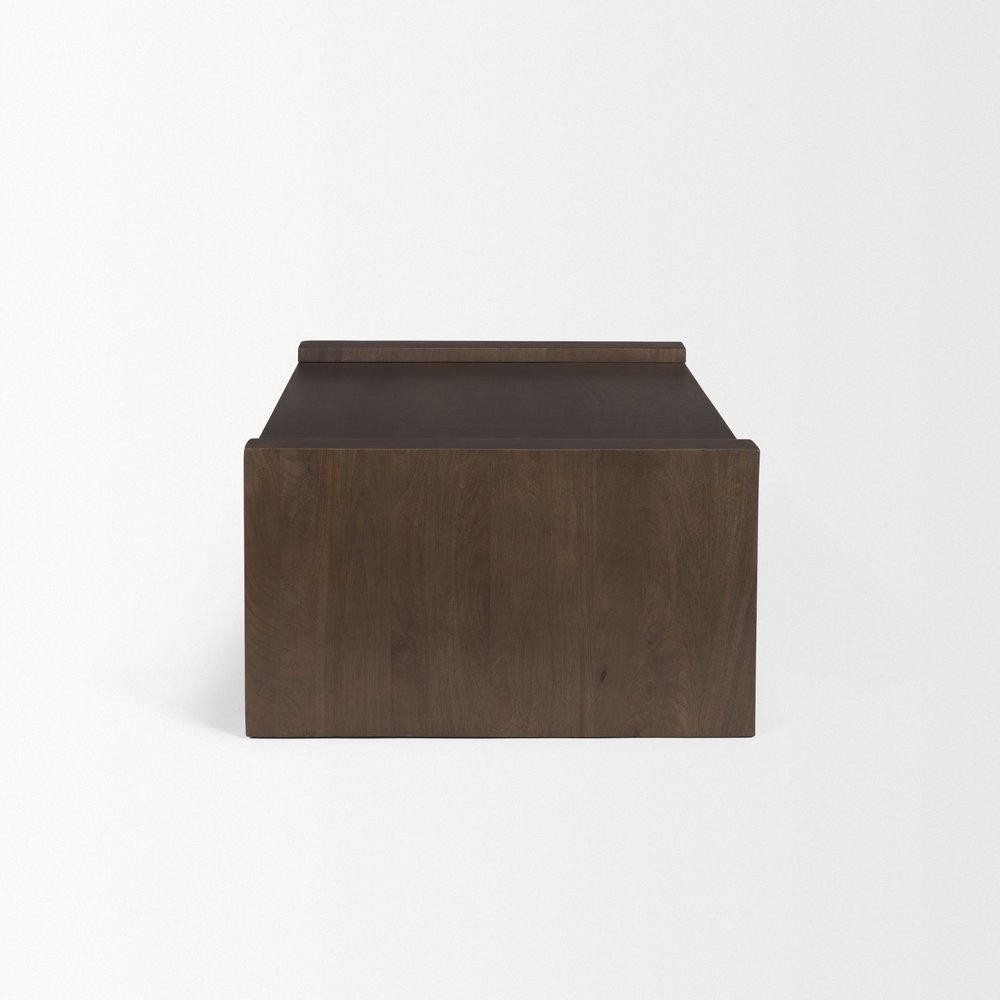 Dark Brown Solid Wood Sled Coffee Table - 48-inch