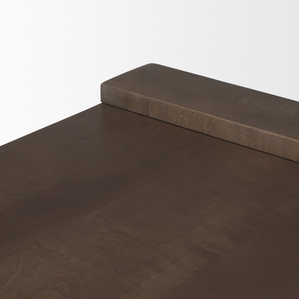 Dark Brown Solid Wood Sled Coffee Table - 48-inch