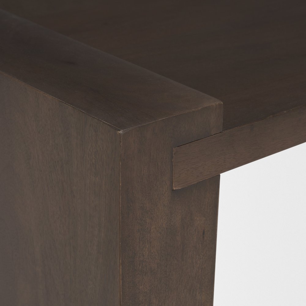 Dark Brown Solid Wood Sled Coffee Table - 48-inch