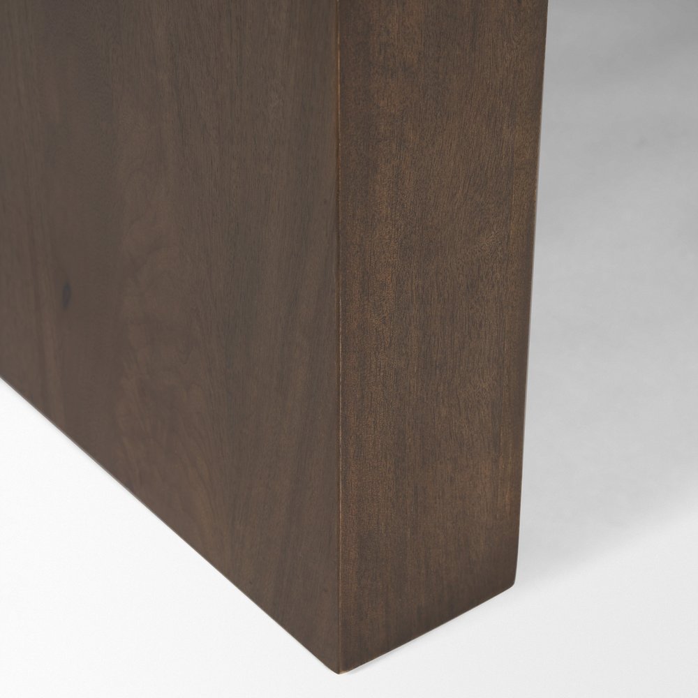 Dark Brown Solid Wood Sled Coffee Table - 48-inch
