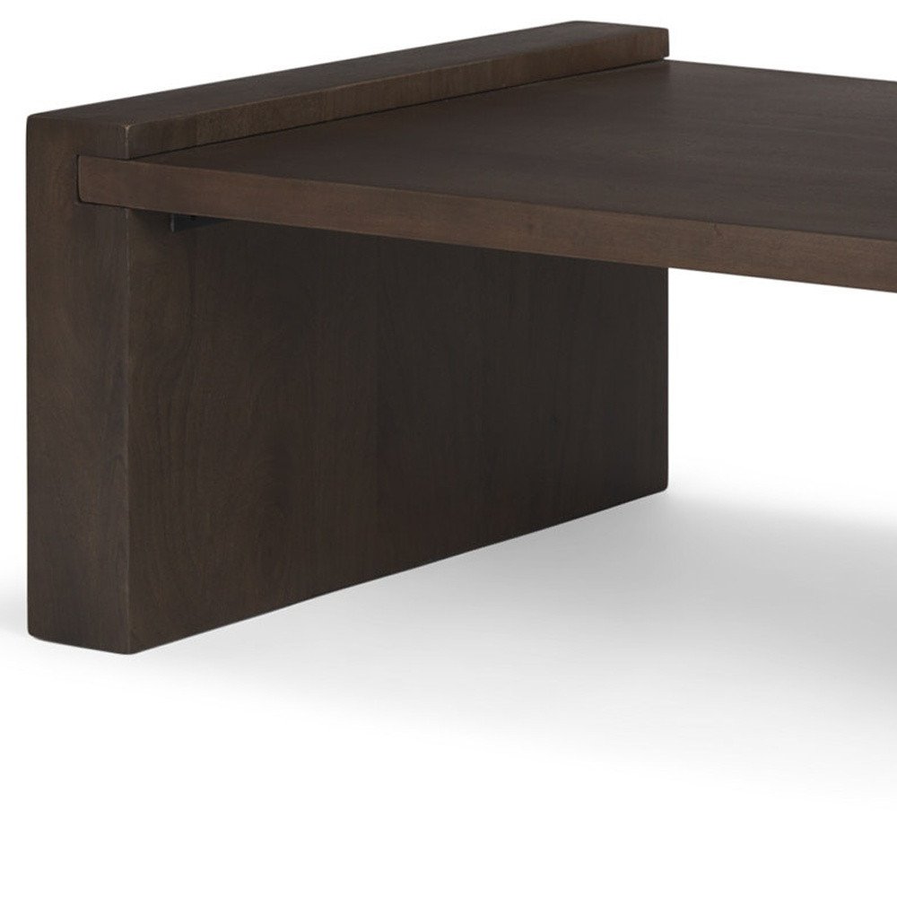 Dark Brown Solid Wood Sled Coffee Table - 48-inch