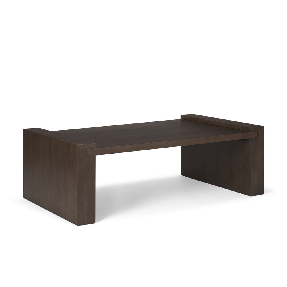 Dark Brown Solid Wood Sled Coffee Table - 48-inch