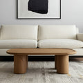 Natural Solid Wood Oval Coffee Table - 55-inch