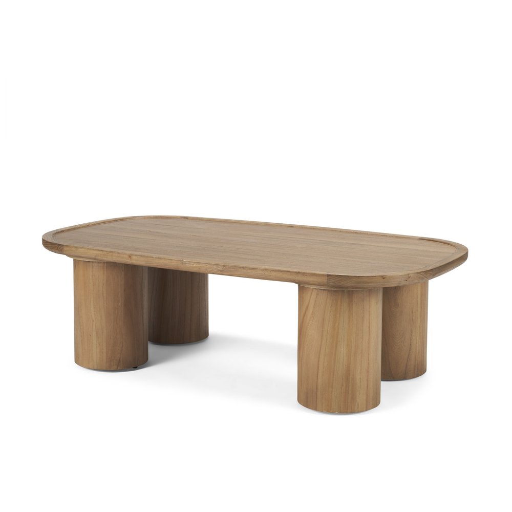 Natural Solid Wood Oval Coffee Table - 55-inch