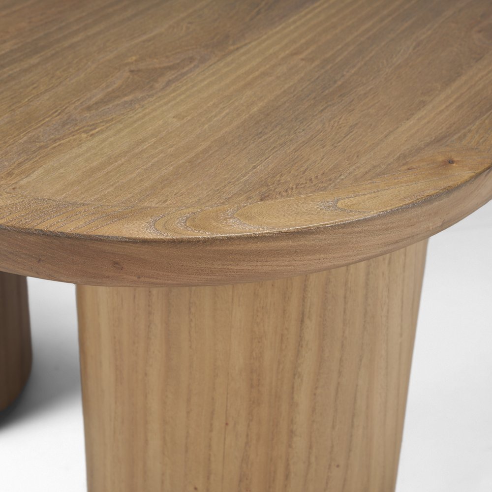 Natural Solid Wood Oval Coffee Table - 55-inch