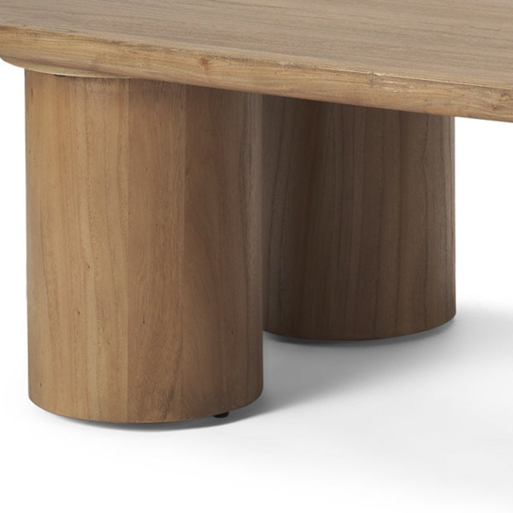 Natural Solid Wood Oval Coffee Table - 55-inch