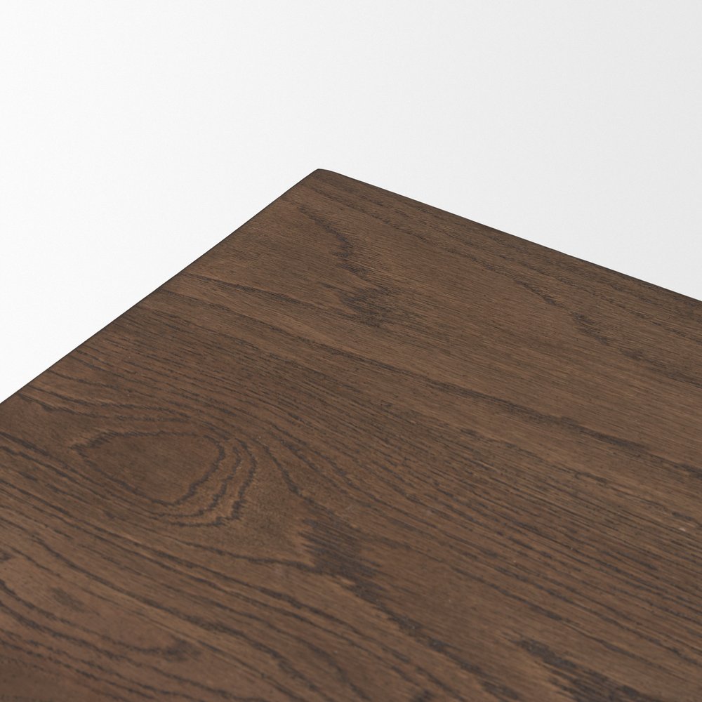 Brown Solid Wood Trestle Base Dining Table - 84-inch