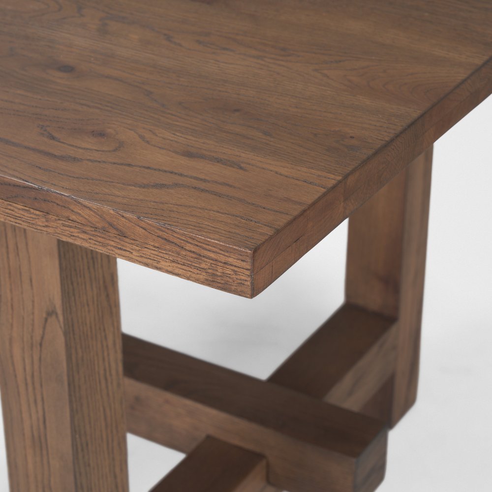 Brown Solid Wood Trestle Base Dining Table - 84-inch