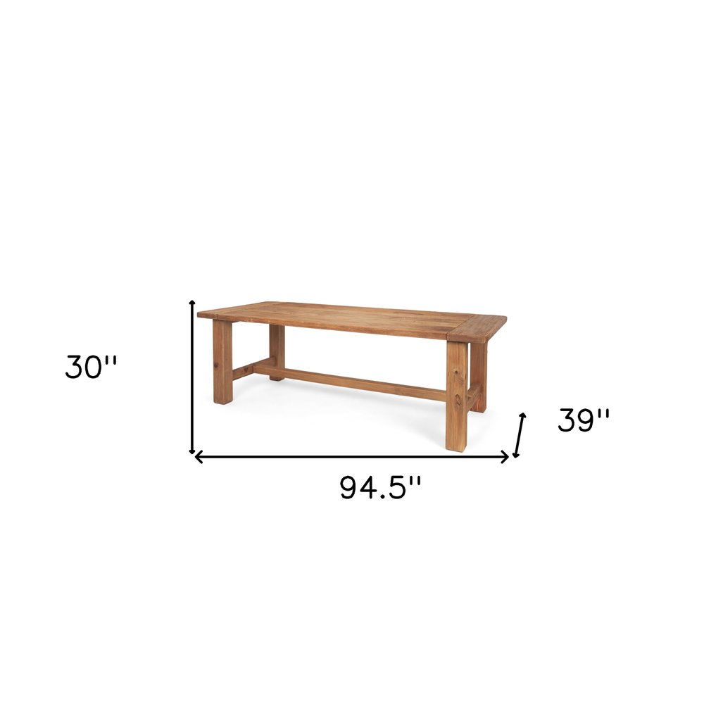 Natural Reclaimed Wood Trestle Base Dining Table - 95-inch
