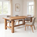Natural Reclaimed Wood Trestle Base Dining Table - 95-inch