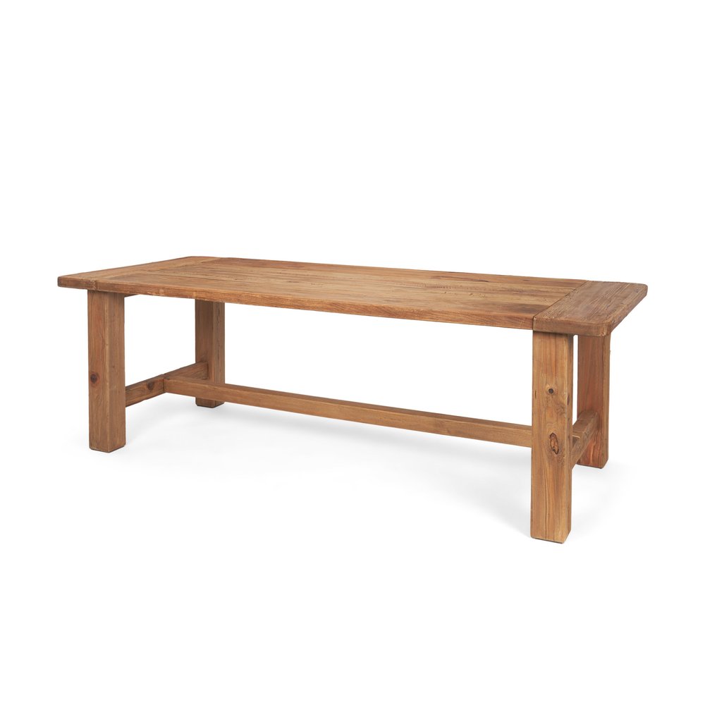 Natural Reclaimed Wood Trestle Base Dining Table - 95-inch